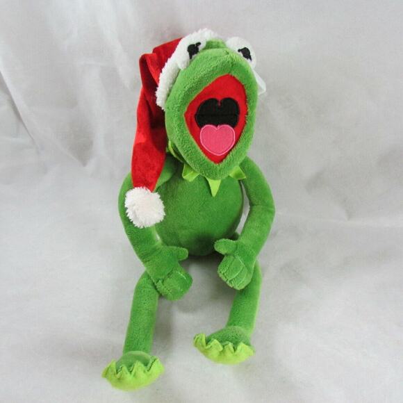 Dan Dee Disney 13" Kermit Santa Christmas Holiday Plush Toy Muppet Sesame Street - Picture 2 of 7